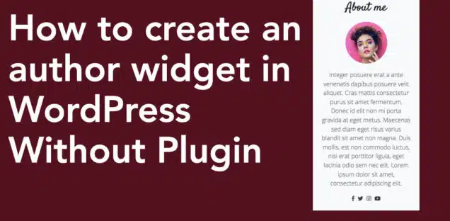 How to create an author widget in WordPress