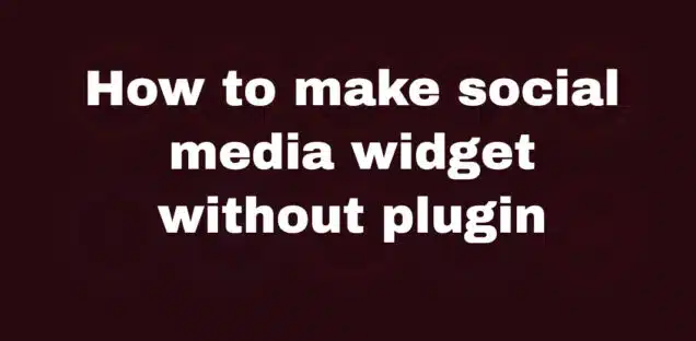 social media widget without plugin