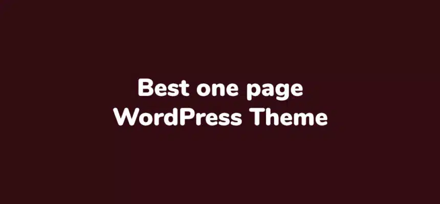 Best One Page WordPress Themes 2022