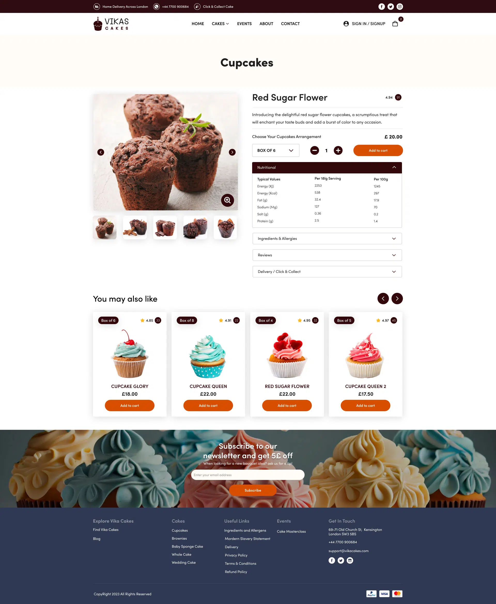 Vika cakes single product page